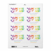 Farbenfrohe Scrollblatt-Hochzeit mit Regenbogen (Vorne)