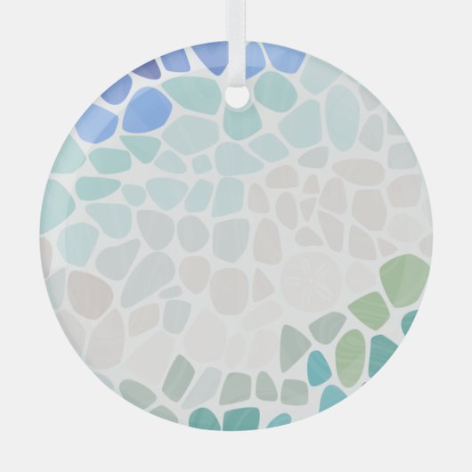 Farbenfrohe Sea Glass Circle Ornament Aus Glas (Vorderseite)