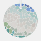 Farbenfrohe Sea Glass Circle Ornament Aus Glas (Rückseite)