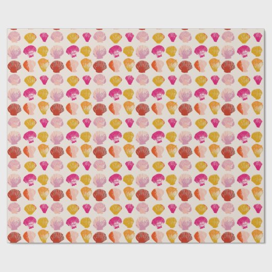 Farbenfrohe Seashells Nausea Beach Summer Geschenkpapier (Flach)