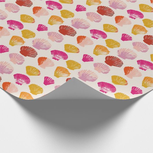 Farbenfrohe Seashells Nausea Beach Summer Geschenkpapier (Ecke)