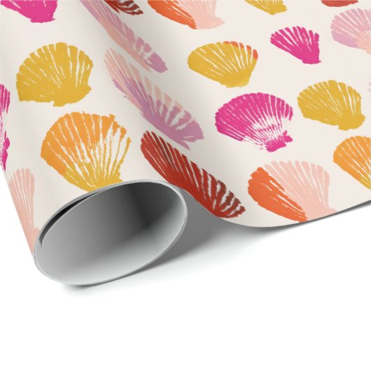 Farbenfrohe Seashells Nausea Beach Summer Geschenkpapier (Rolleneckpunkt)