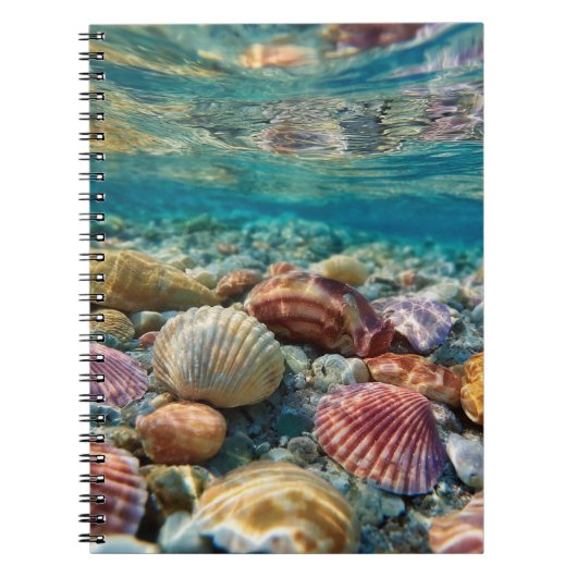 Farbenfrohe Seashells Underwater Ocean Notebook Notizblock (Vorderseite)