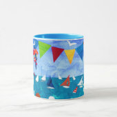 Farbenfrohe "Seaside"-Tasse Tasse (Zentrum)