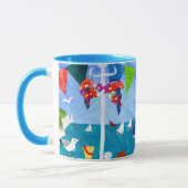 Farbenfrohe "Seaside"-Tasse Tasse (Links)