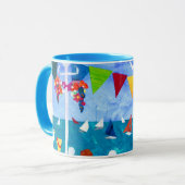 Farbenfrohe "Seaside"-Tasse Tasse (Vorderseite Links)