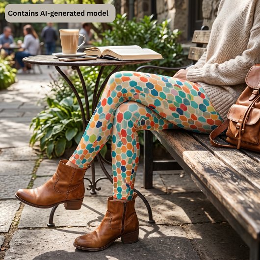 Farbenfrohe Sechseck-Mosaik-Leggings Leggings
