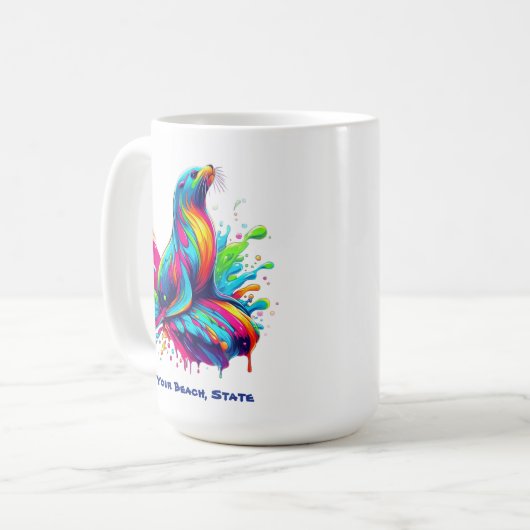 Farbenfrohe Seelenspalte Kaffeetasse (Vorderseite Links)