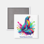 Farbenfrohe Seelenspalte Magnet (Vorderseite/Rückseite)