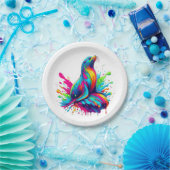 Farbenfrohe Seelenspalte Pappteller (Party)