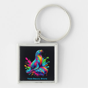 Farbenfrohe Seelenspalte Schlüsselanhänger