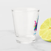 Farbenfrohe Seelenspalte Schnapsglas (Links)