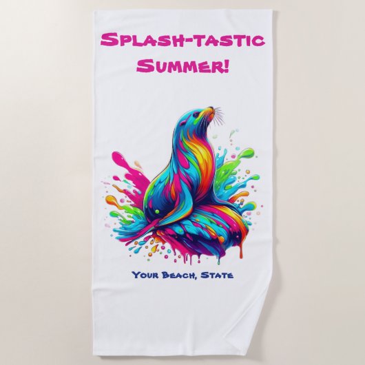 Farbenfrohe Seelenspalte Strandtuch (Vorderseite)