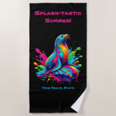 Farbenfrohe Seelenspalte Strandtuch (Vorderseite)