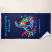 Farbenfrohe Seelenspalte Strandtuch (Vorderseite)