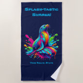 Farbenfrohe Seelenspalte Strandtuch (Vorderseite)