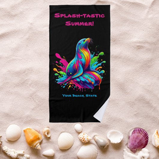 Farbenfrohe Seelenspalte Strandtuch