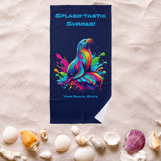 Farbenfrohe Seelenspalte Strandtuch