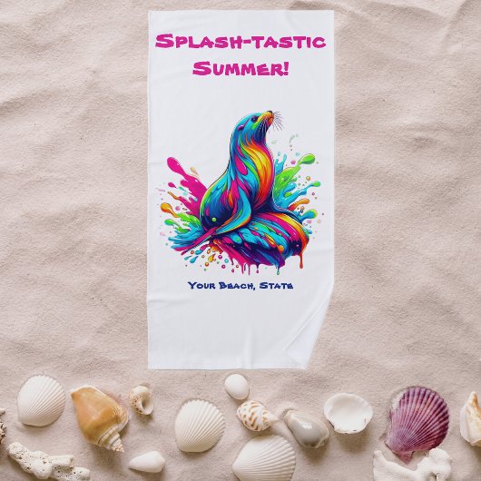 Farbenfrohe Seelenspalte Strandtuch