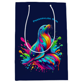 Farbenfrohe Seelöwe Mittlere Geschenktüte