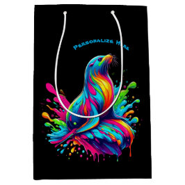 Farbenfrohe Seelöwe Mittlere Geschenktüte