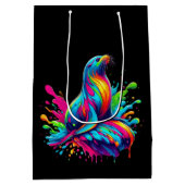 Farbenfrohe Seelöwe Mittlere Geschenktüte (Rückseite)