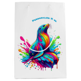 Farbenfrohe Seelöwe Mittlere Geschenktüte