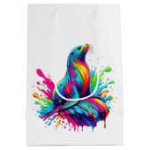 Farbenfrohe Seelöwe Mittlere Geschenktüte (Rückseite)