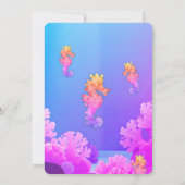 Farbenfrohe Seepferd-Party Einladung (Rückseite)