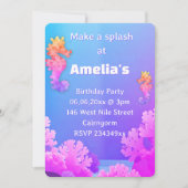 Farbenfrohe Seepferd-Party Einladung (Vorderseite)