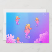 Farbenfrohe Seepferd-Party Einladung (Rückseite)