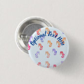 Farbenfrohe Seepferde Muster Button (Vorne & Hinten)