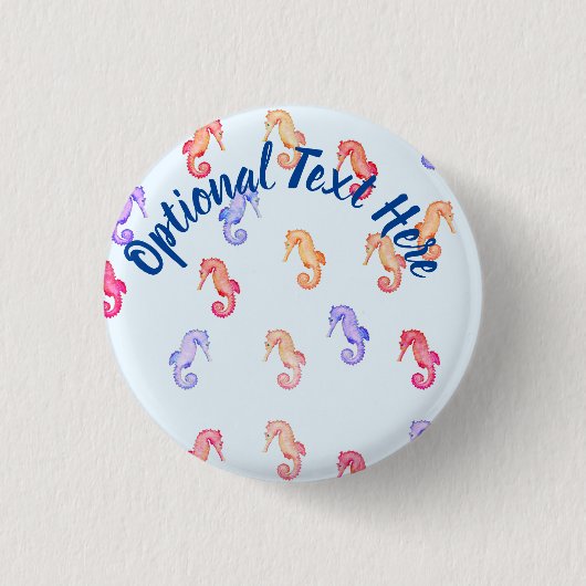 Farbenfrohe Seepferde Muster Button (Vorderseite)