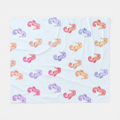 Farbenfrohe Seepferde Muster Fleecedecke (Vorderseite (Horizontal))