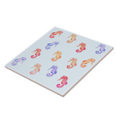 Farbenfrohe Seepferde Muster Fliese (Seite)