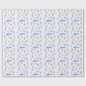 Farbenfrohe Seepferde Muster Geschenkpapier (Flach)