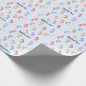 Farbenfrohe Seepferde Muster Geschenkpapier (Ecke)