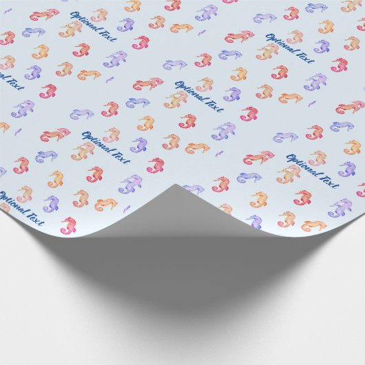 Farbenfrohe Seepferde Muster Geschenkpapier (Ecke)