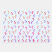 Farbenfrohe Seepferde Muster Geschenkpapier Set (Vorderseite 3)