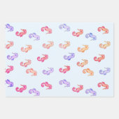 Farbenfrohe Seepferde Muster Geschenkpapier Set (Vorderseite 2)