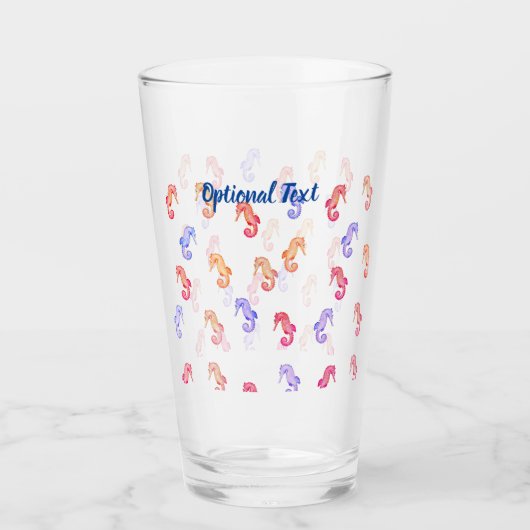 Farbenfrohe Seepferde Muster Glas (Vorderseite)