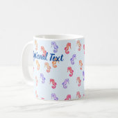 Farbenfrohe Seepferde Muster Kaffeetasse (Vorderseite Links)
