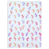 Farbenfrohe Seepferde Muster Klemmbrett (Rückseite)