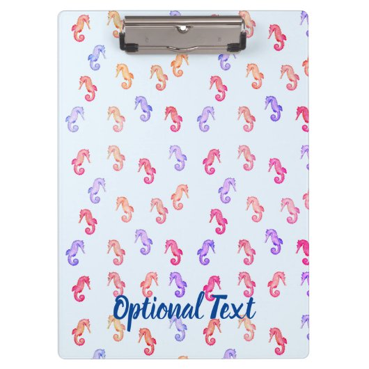 Farbenfrohe Seepferde Muster Klemmbrett (Vorderseite)