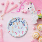 Farbenfrohe Seepferde Muster Pappteller (Party)