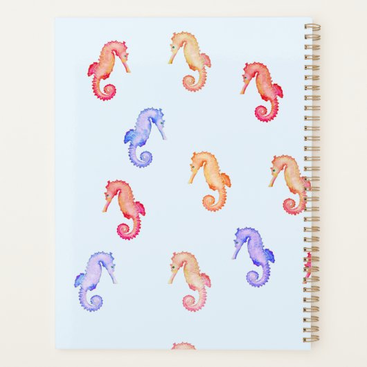 Farbenfrohe Seepferde Muster Planer (Rückseite)