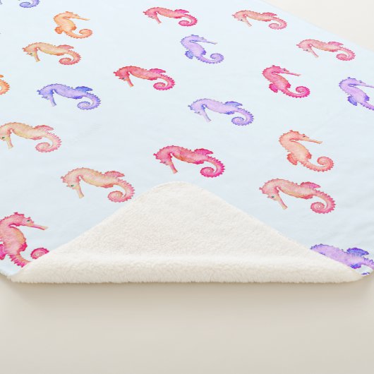 Farbenfrohe Seepferde Muster Sherpadecke (3/4)