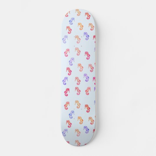 Farbenfrohe Seepferde Muster Skateboard (Vorderseite)