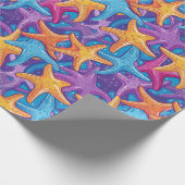 Farbenfrohe Seestars Geschenkpapier (Ecke)