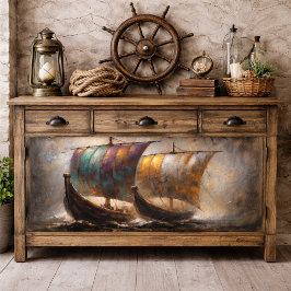 Farbenfrohe Segel Decoupage Seidenpapier
